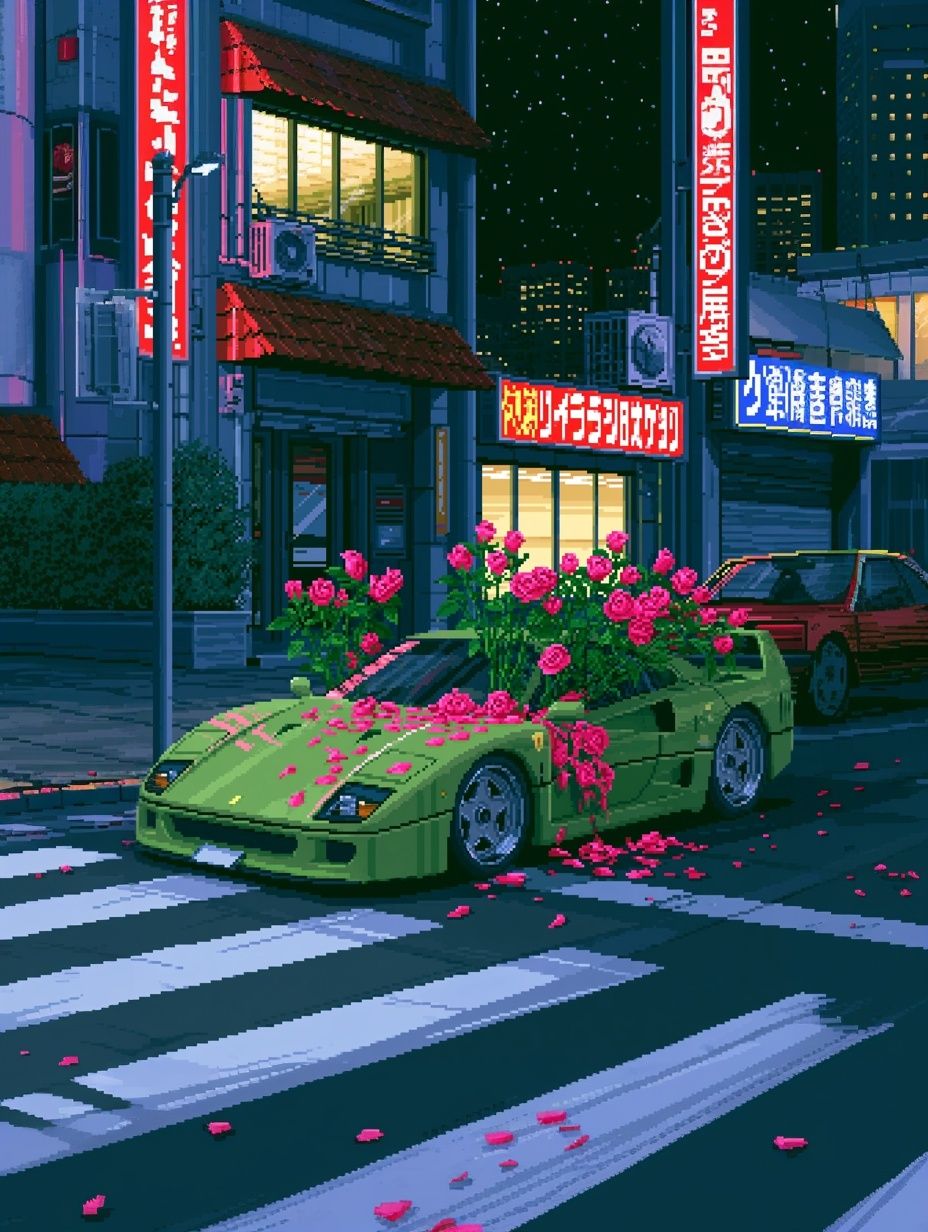 Neon City Sports Car Poster. poster — gaming art