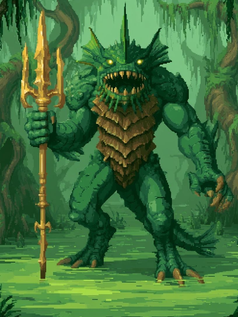 Swamp Monster Fantasy Illustration Poster. poster — gaming art