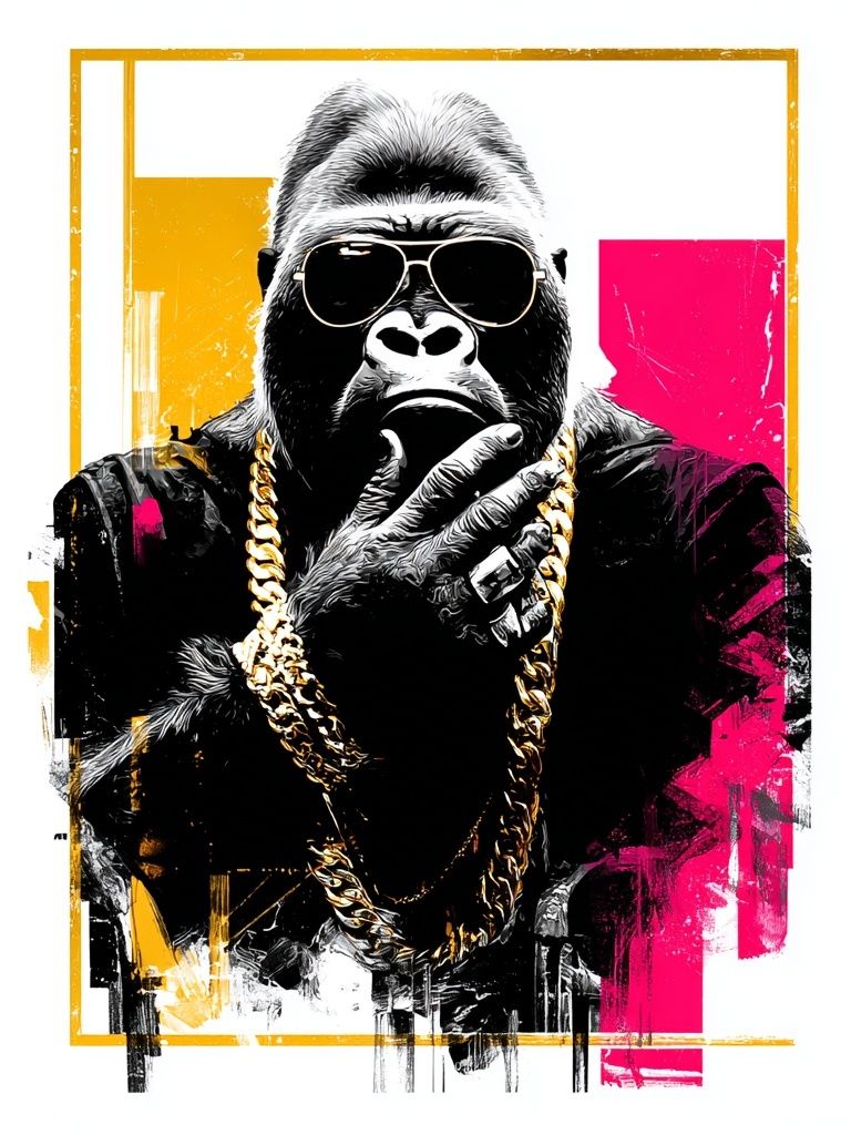 Stylish Gorilla — Pop Art Print. poster detail