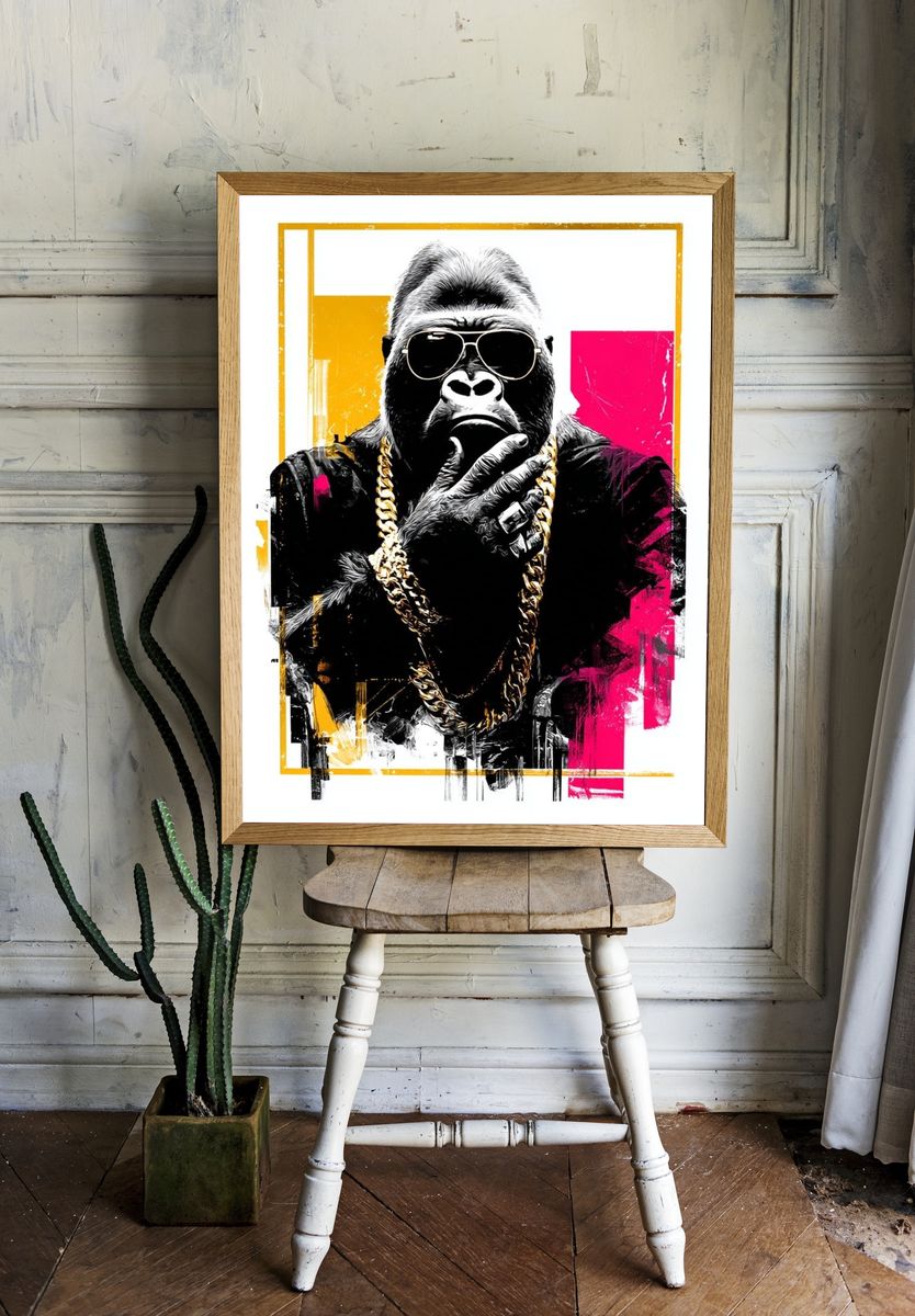 Stylish Gorilla — Pop Art Print room preview