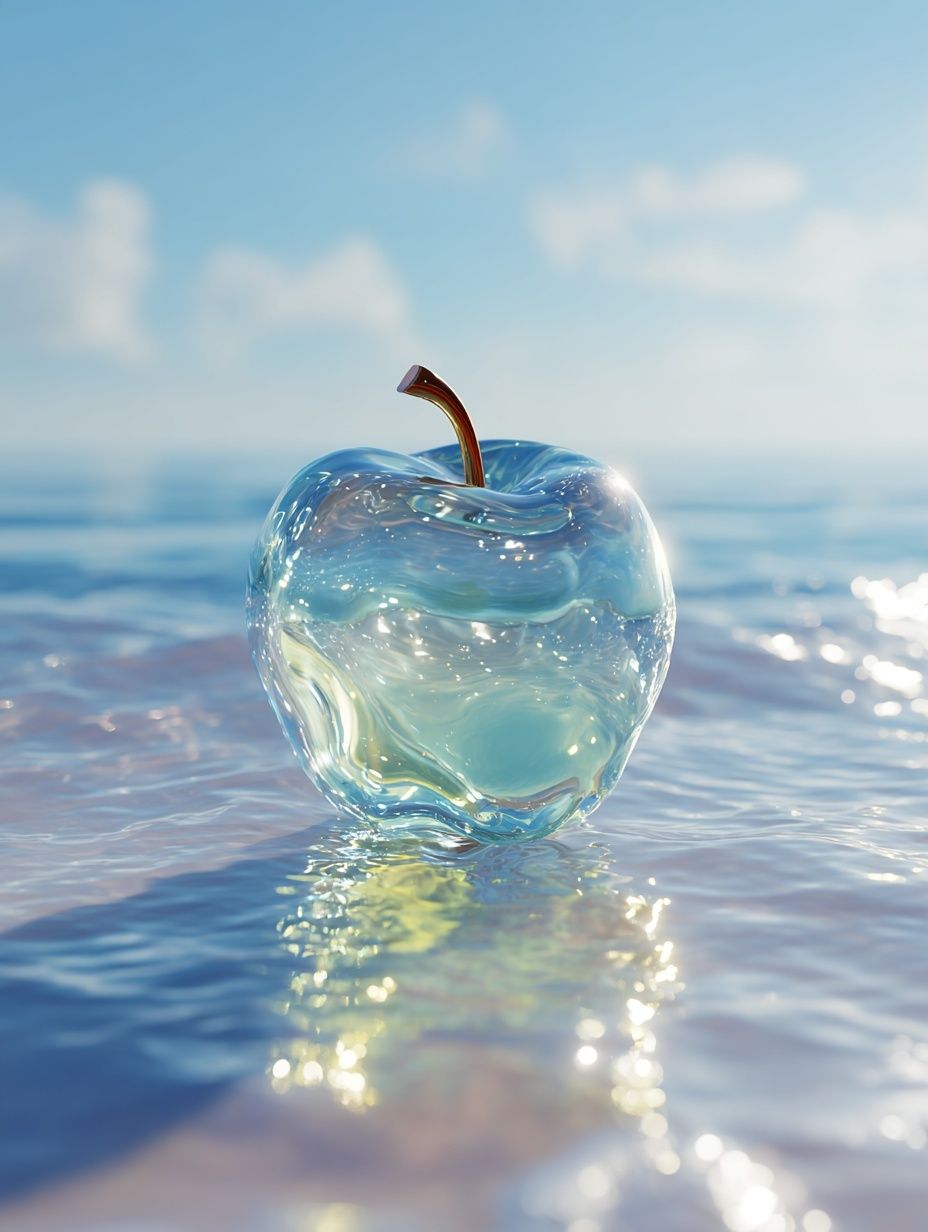 Glass Apple — Contemporary Art Print. poster — fine-art art