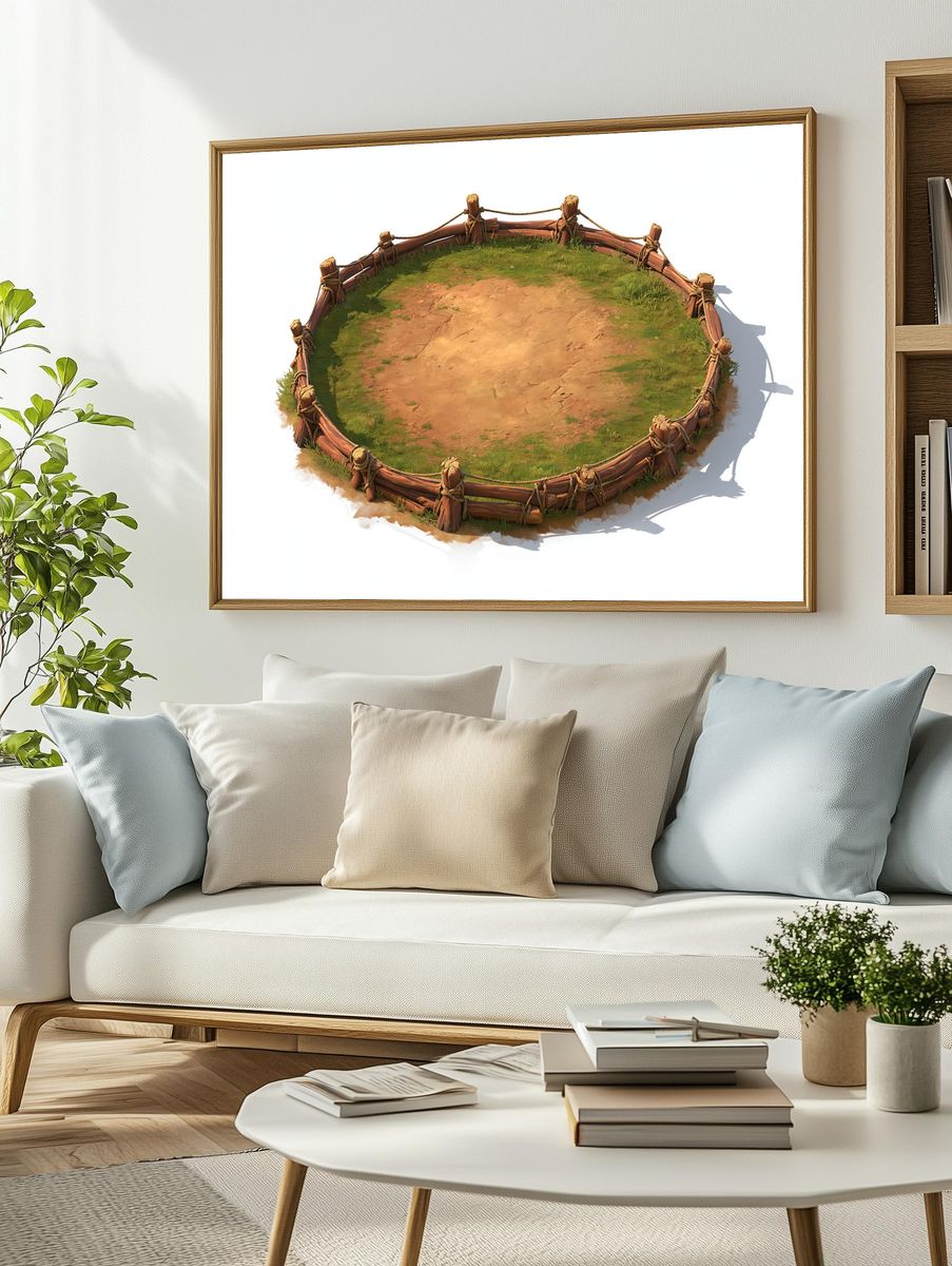 Rustic Arena Illustration Poster. — room view 2