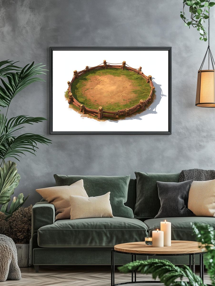Rustic Arena Illustration Poster. — room view 4