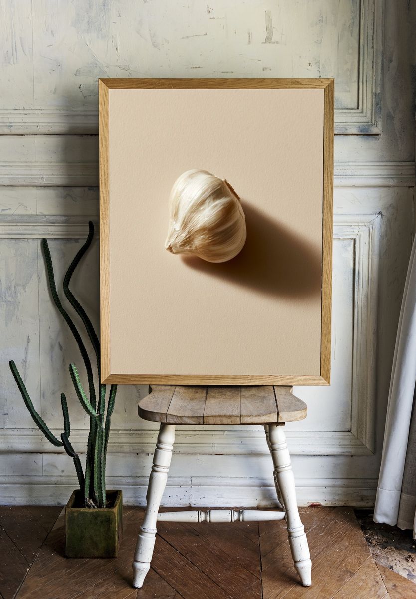 Garlic Still Life Photography Print. room preview