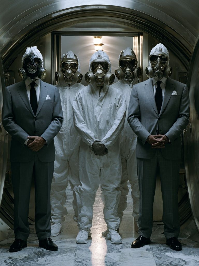 Gas Mask Men — Surreal Photography Print. poster — photography art