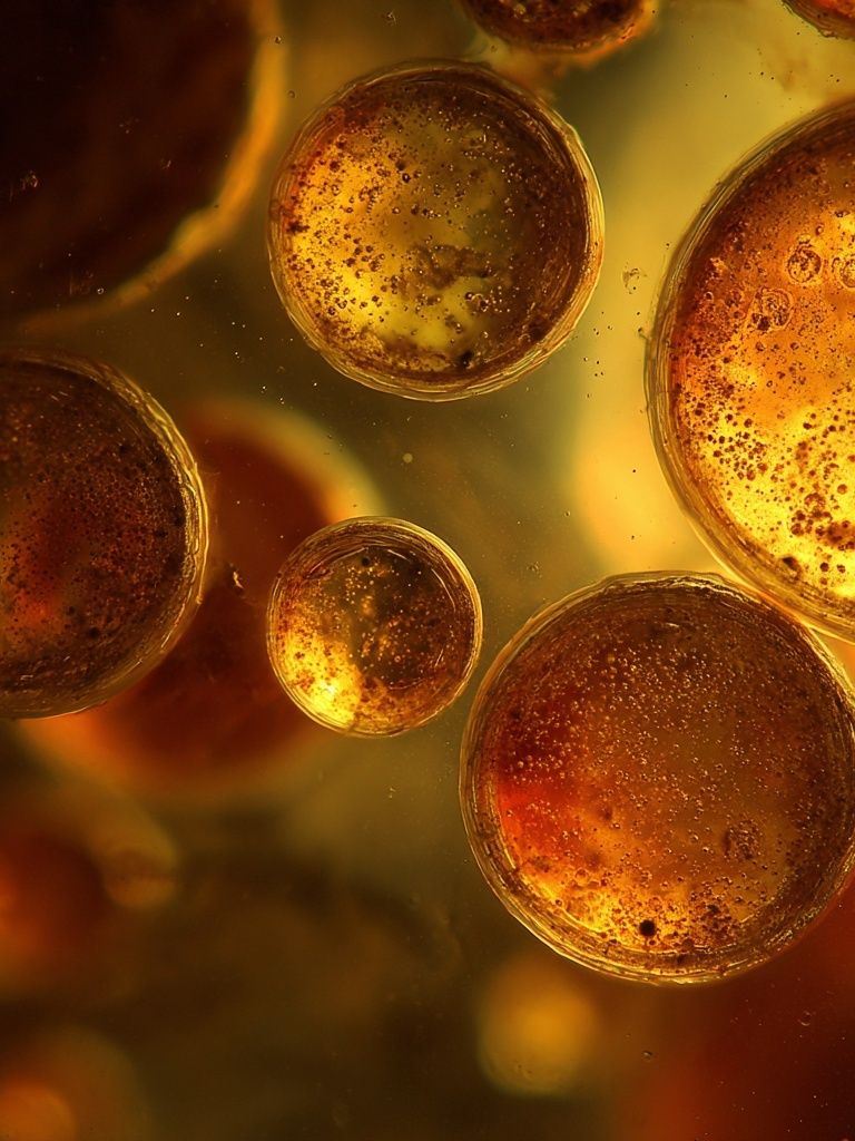 Golden Bubbles Abstract Poster. poster detail