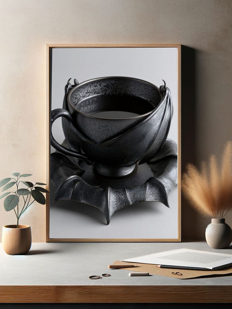 Gothic Bat Cup Still Life Poster. — room view 2