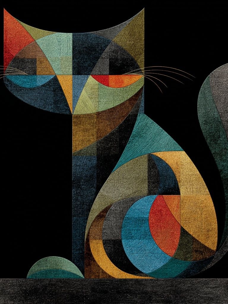 Geometric Cat Abstract Poster. poster — animals art