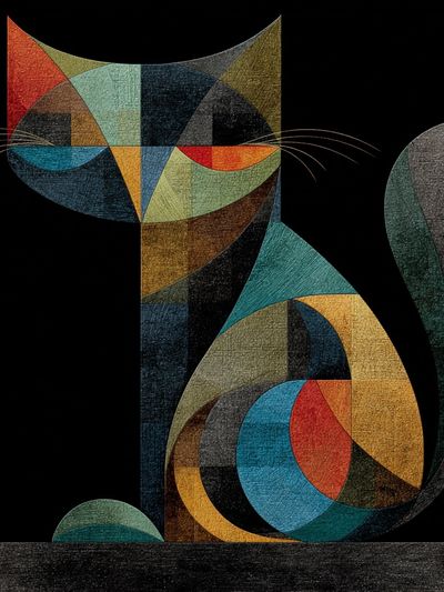 Geometric Cat Abstract Poster. poster