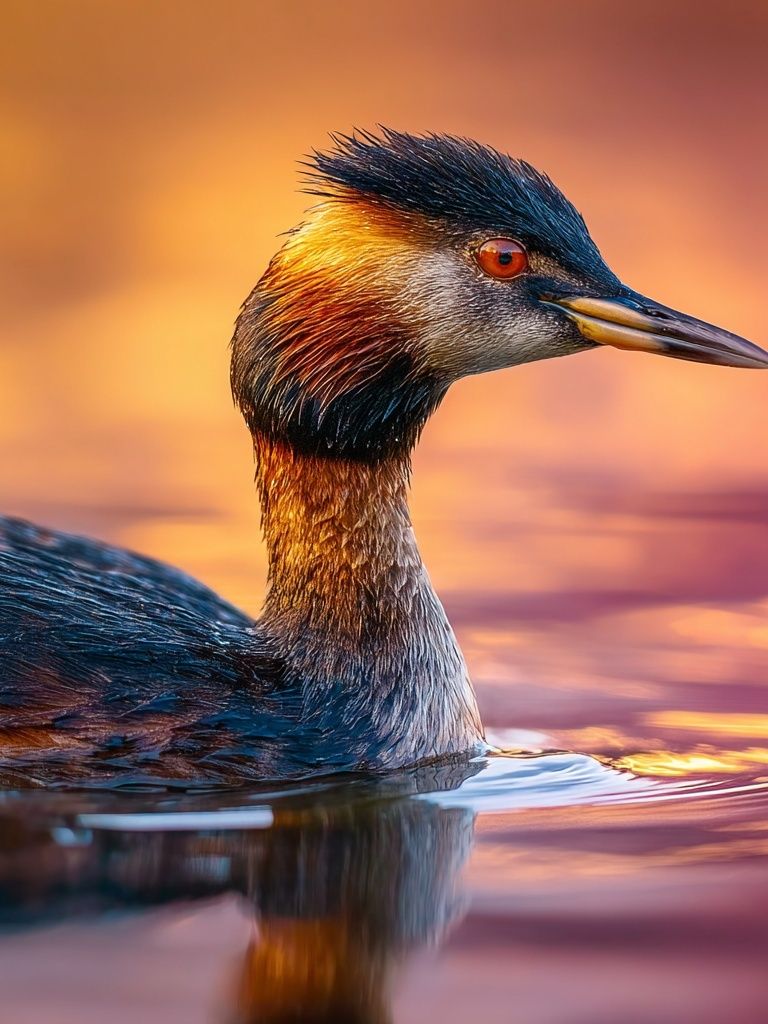 Great Crested Grebe Portrait Poster. poster detail