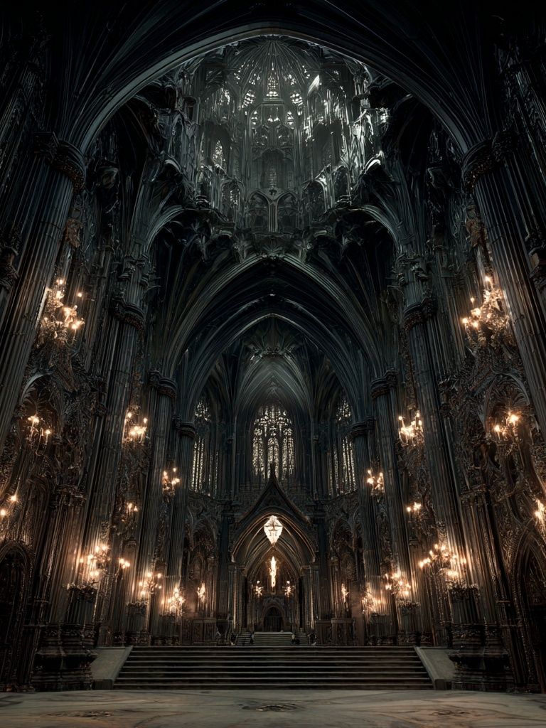 Gothic Cathedral Interior — Fine Art Print. poster detail