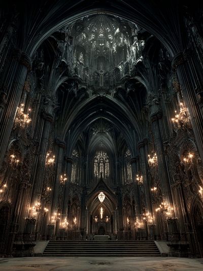 Gothic Cathedral Interior — Fine Art Print. poster