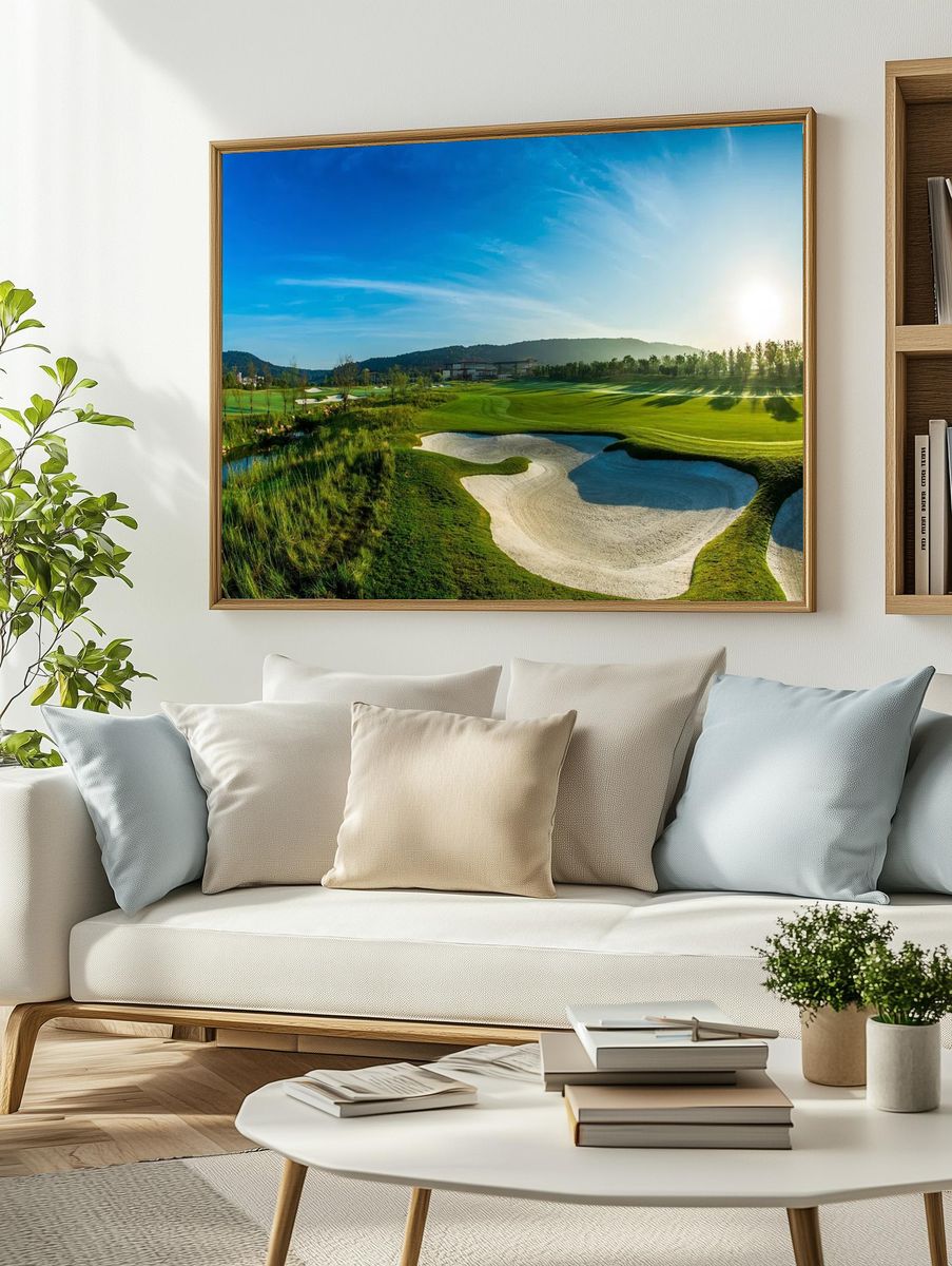 Golf Course at Sunrise — Photography Print. — room view 2