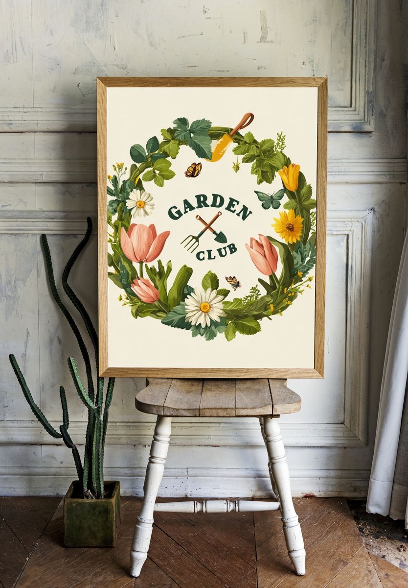 Garden Club Illustration Poster room preview