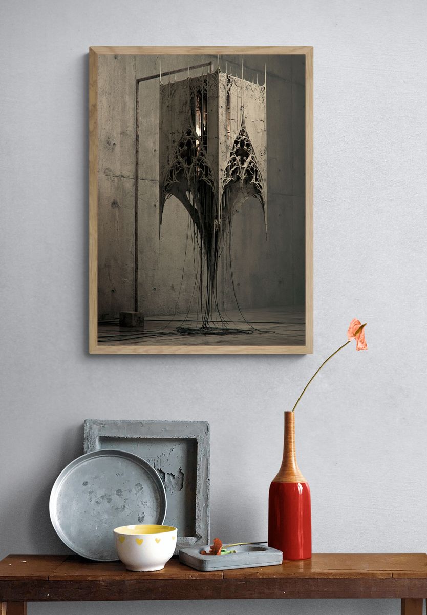 Gothic Concrete Sculpture Print. — room view 3