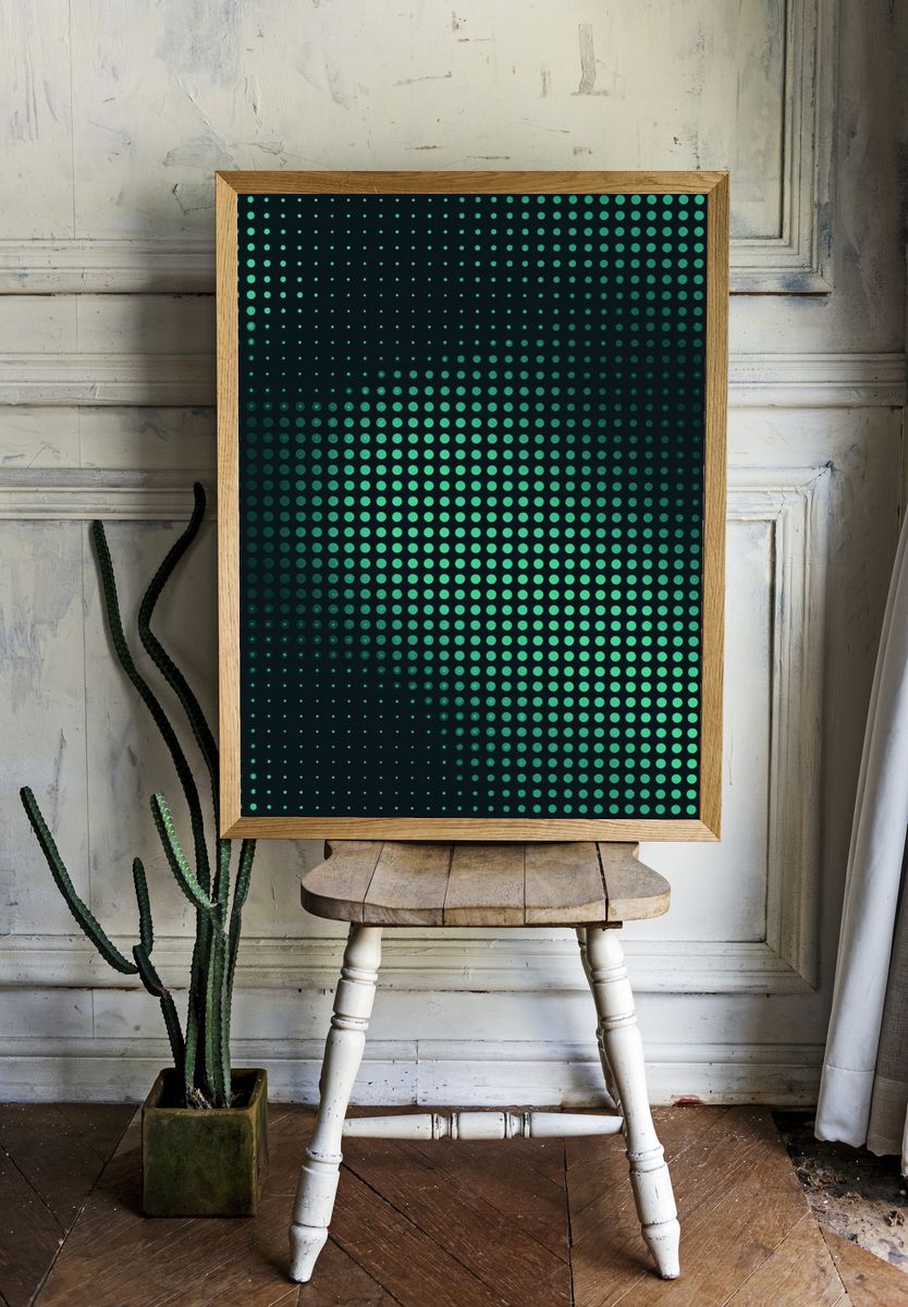 Geometric Dot Pattern Poster. — room view 1