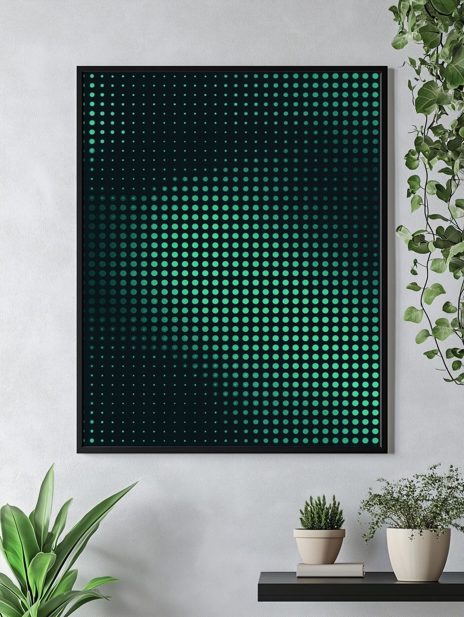 Geometric Dot Pattern Poster. — room view 4