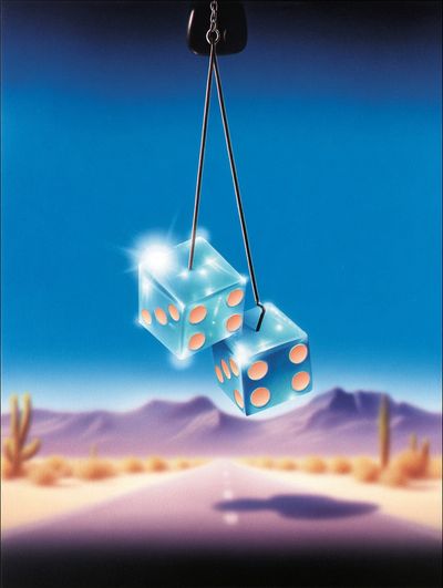 Glowing Dice — Retro Art Print. poster