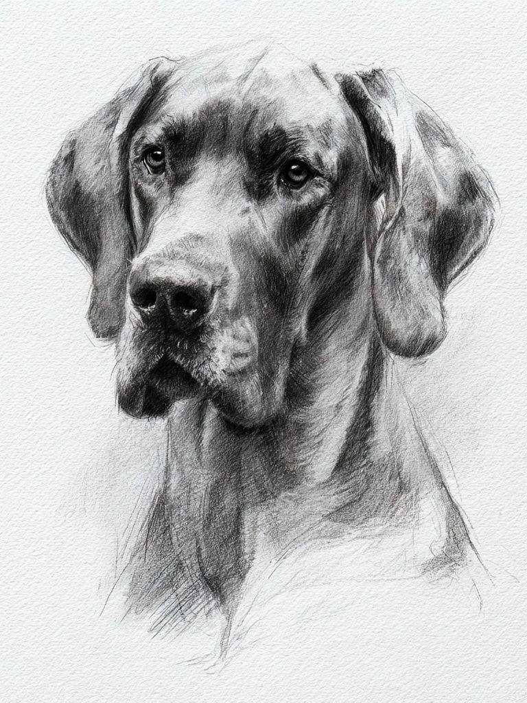 Great Dane Sketch Poster. poster detail