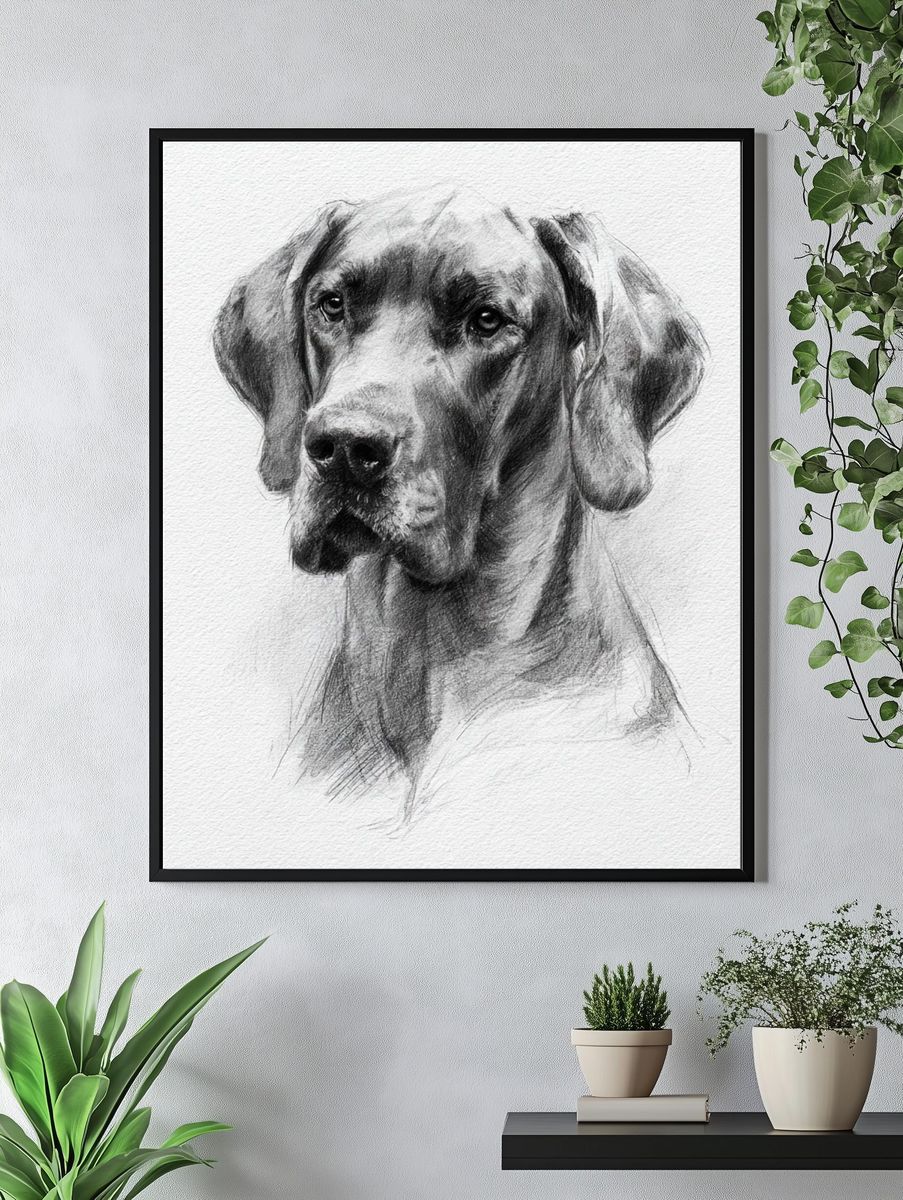 Great Dane Sketch Poster. — room view 4