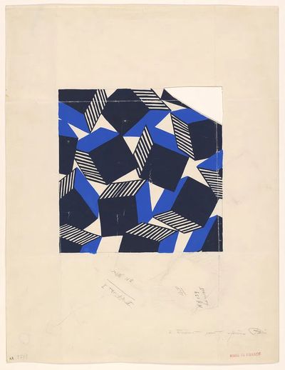 Geometric Blue and Black Poster. poster print