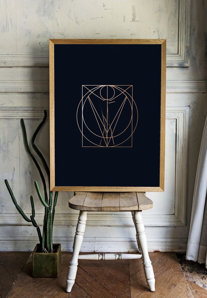 Geometric Line Art Abstract Poster. room preview