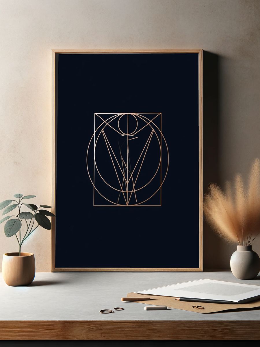 Geometric Line Art Abstract Poster. — room view 2