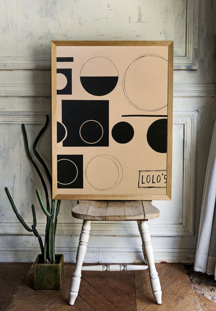 Geometric Circles Abstract Poster. — room view 1