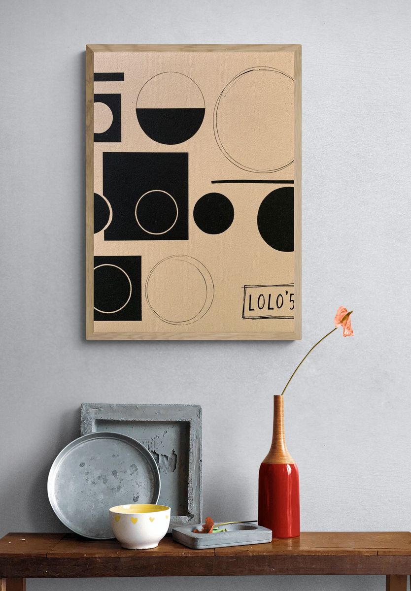 Geometric Circles Abstract Poster. — room view 3