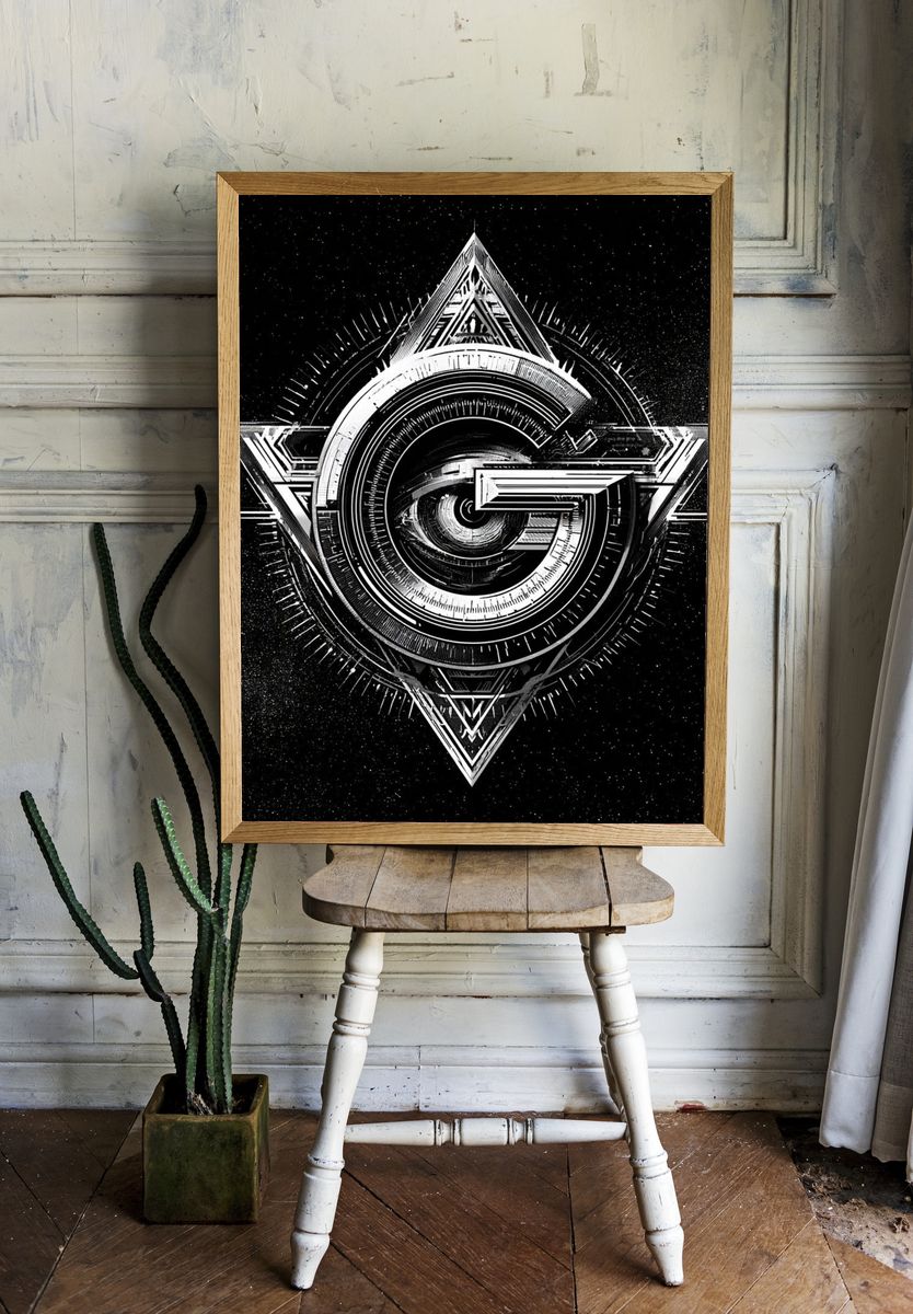 Geometric Cosmic G Poster. — room view 1