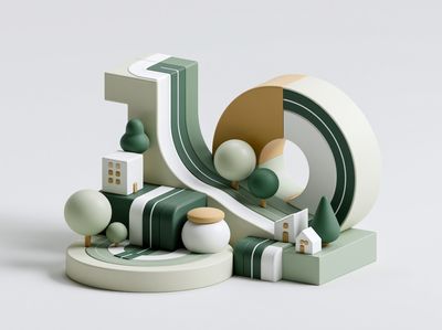 Geometric Village Abstract Print. poster