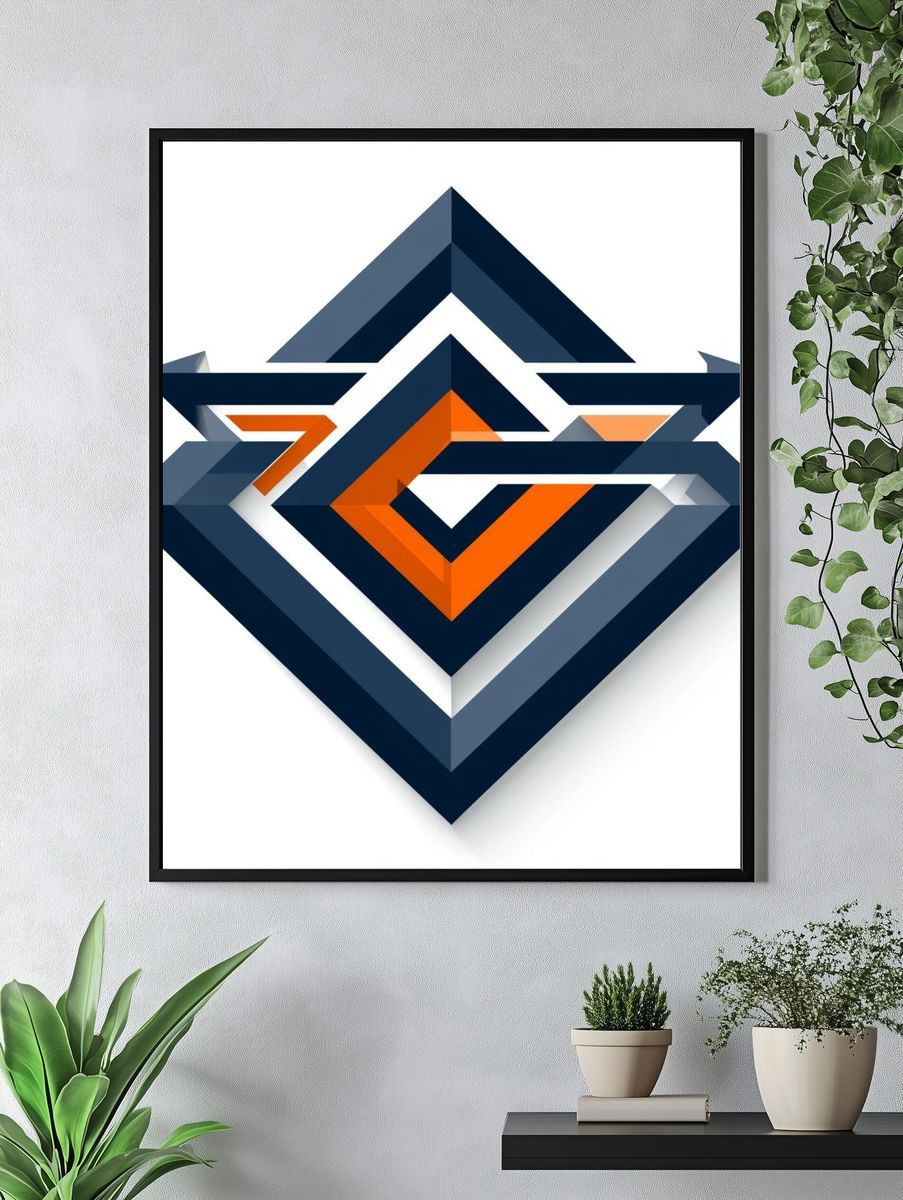 Geometric Arrow Abstract Poster. — room view 4