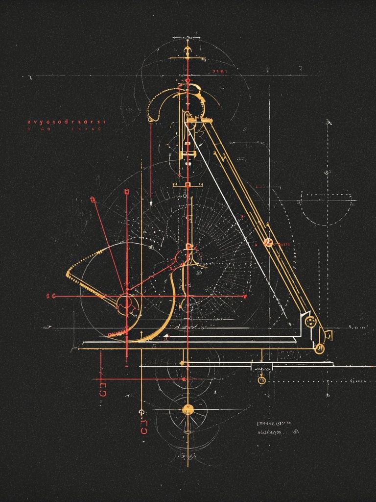 Geometric Blueprint Abstract Poster. poster detail