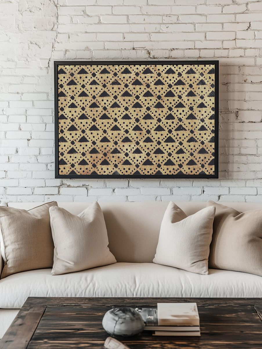 Vintage triangle pattern background. Remixed. — room view 1
