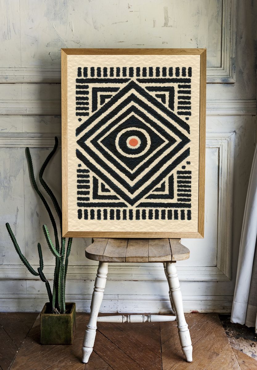Geometric Tribal Abstract Poster. — room view 1