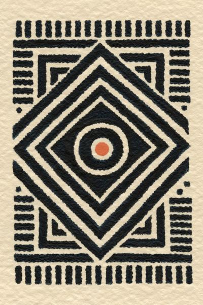 Geometric Tribal Abstract Poster. poster print