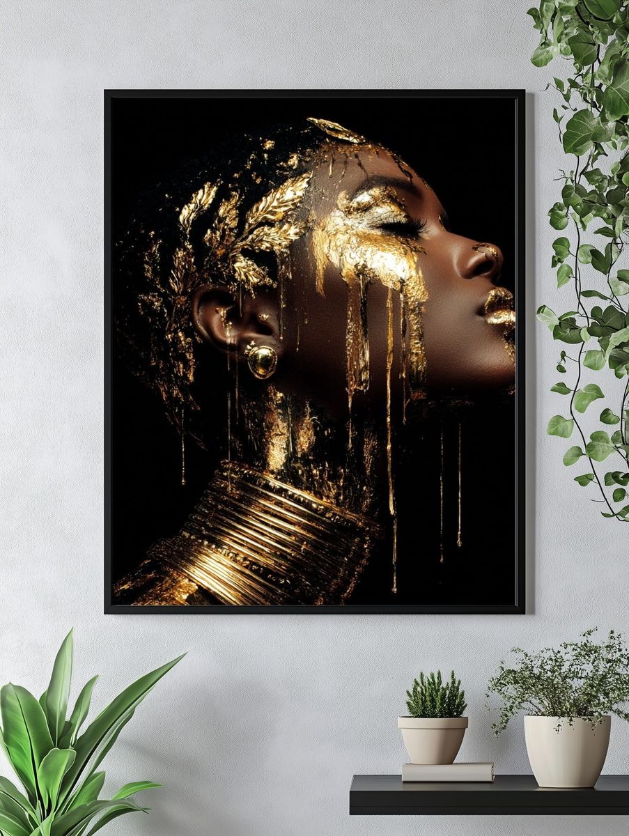 Golden Elegance Portrait Poster. — room view 4