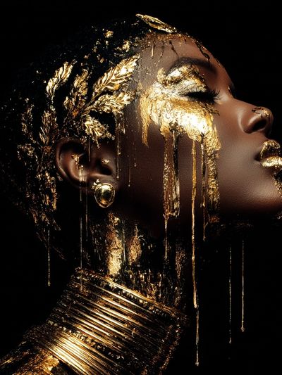 Golden Elegance Portrait Poster. poster print