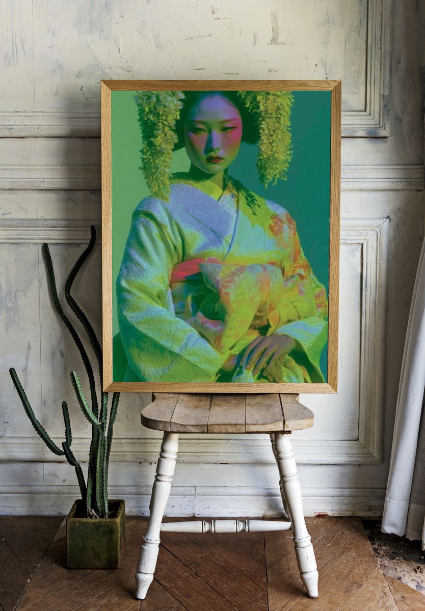 Geisha Portrait Photography Poster. — room view 1