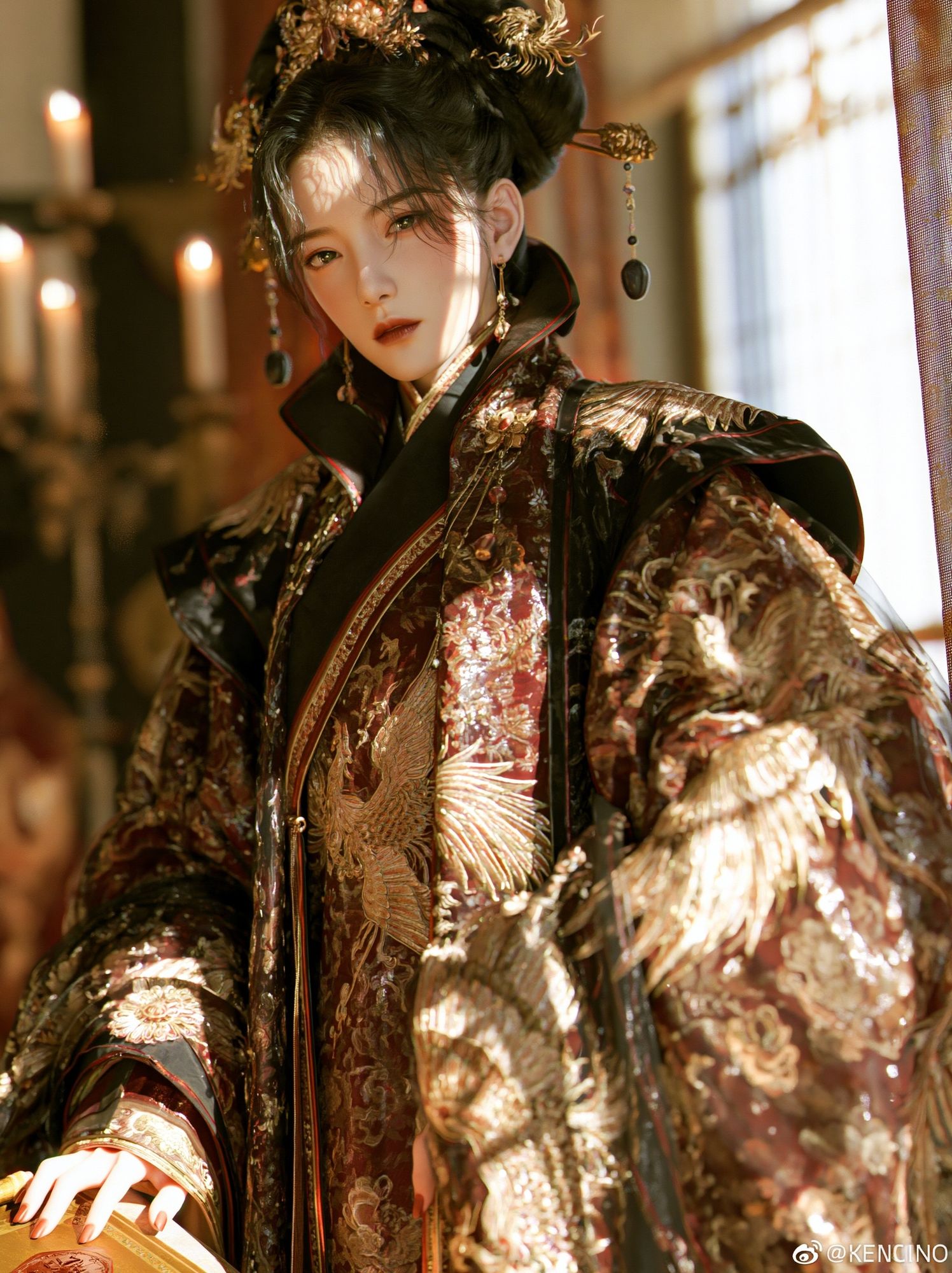 Elegant Geisha Portrait Print. poster detail