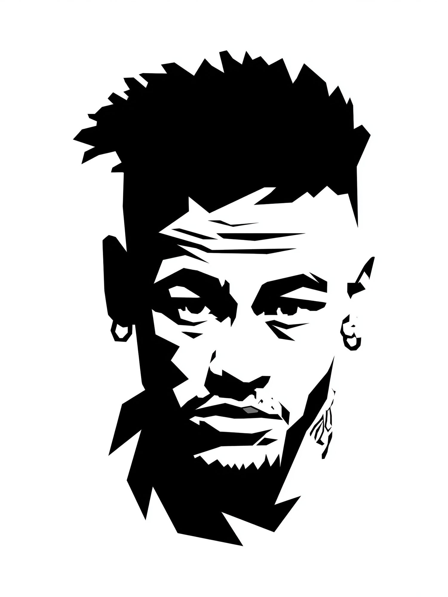 Geometric Male Portrait Print. poster detail