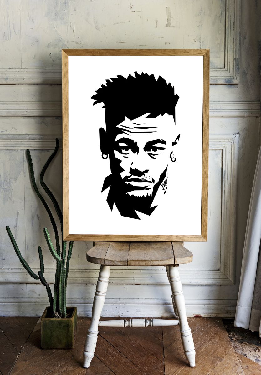 Geometric Male Portrait Print. room preview