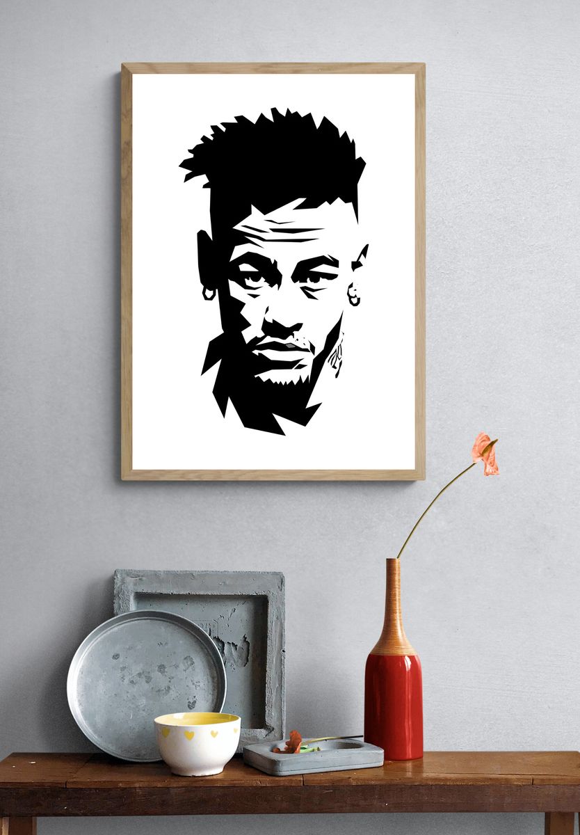 Geometric Male Portrait Print. — room view 3