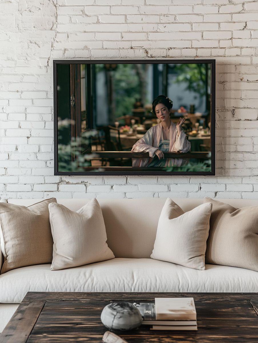 Elegant Geisha Portrait Print. — room view 1