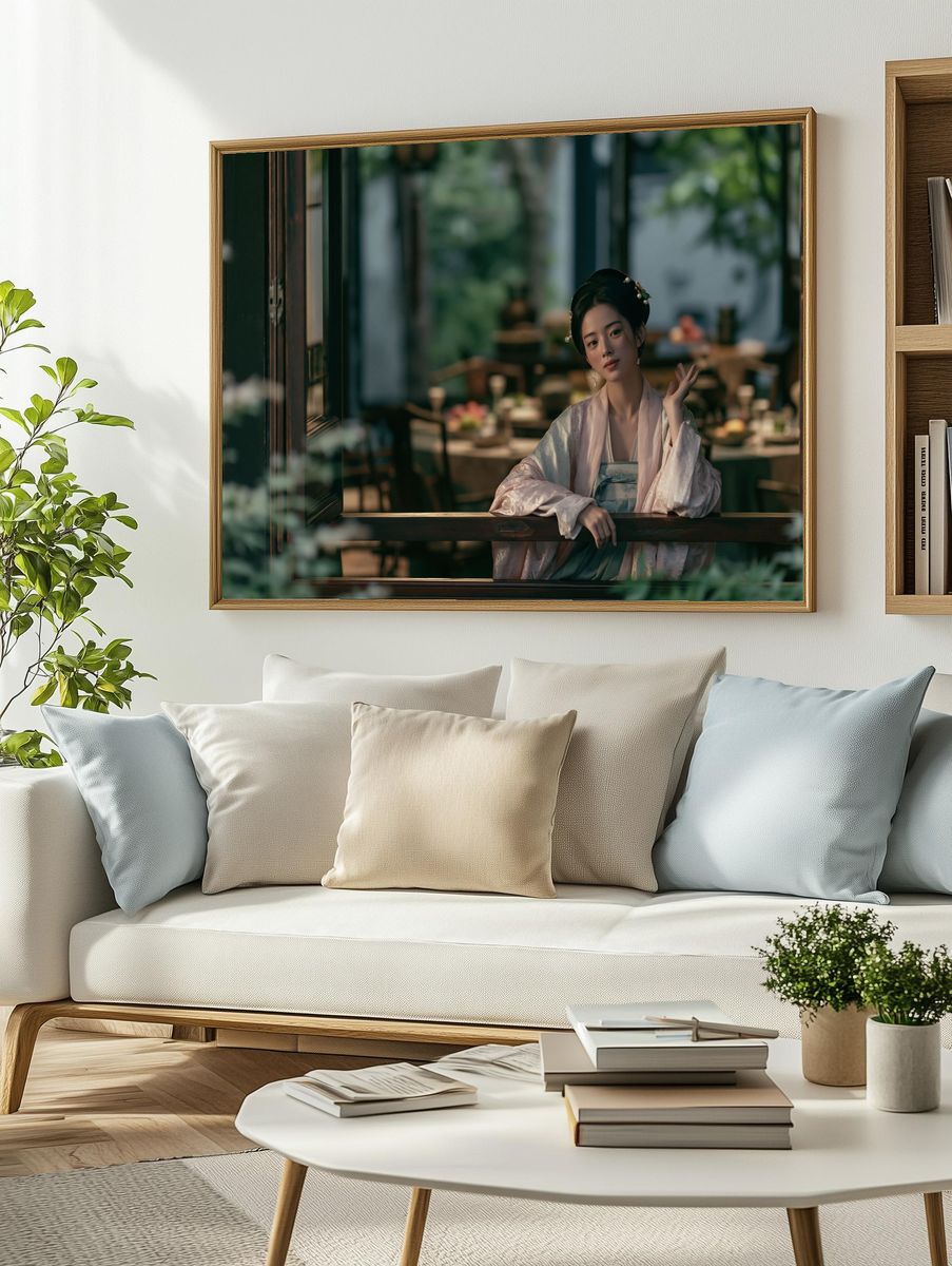 Elegant Geisha Portrait Print. — room view 2