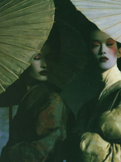 Geisha Umbrella Portrait Print.