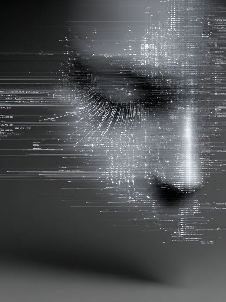 Glitch Face Abstract Poster. poster detail