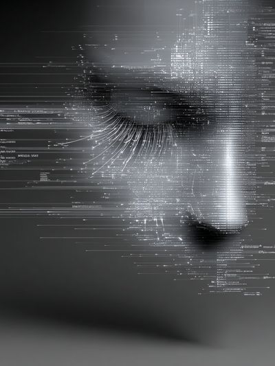 Glitch Face Abstract Poster. poster