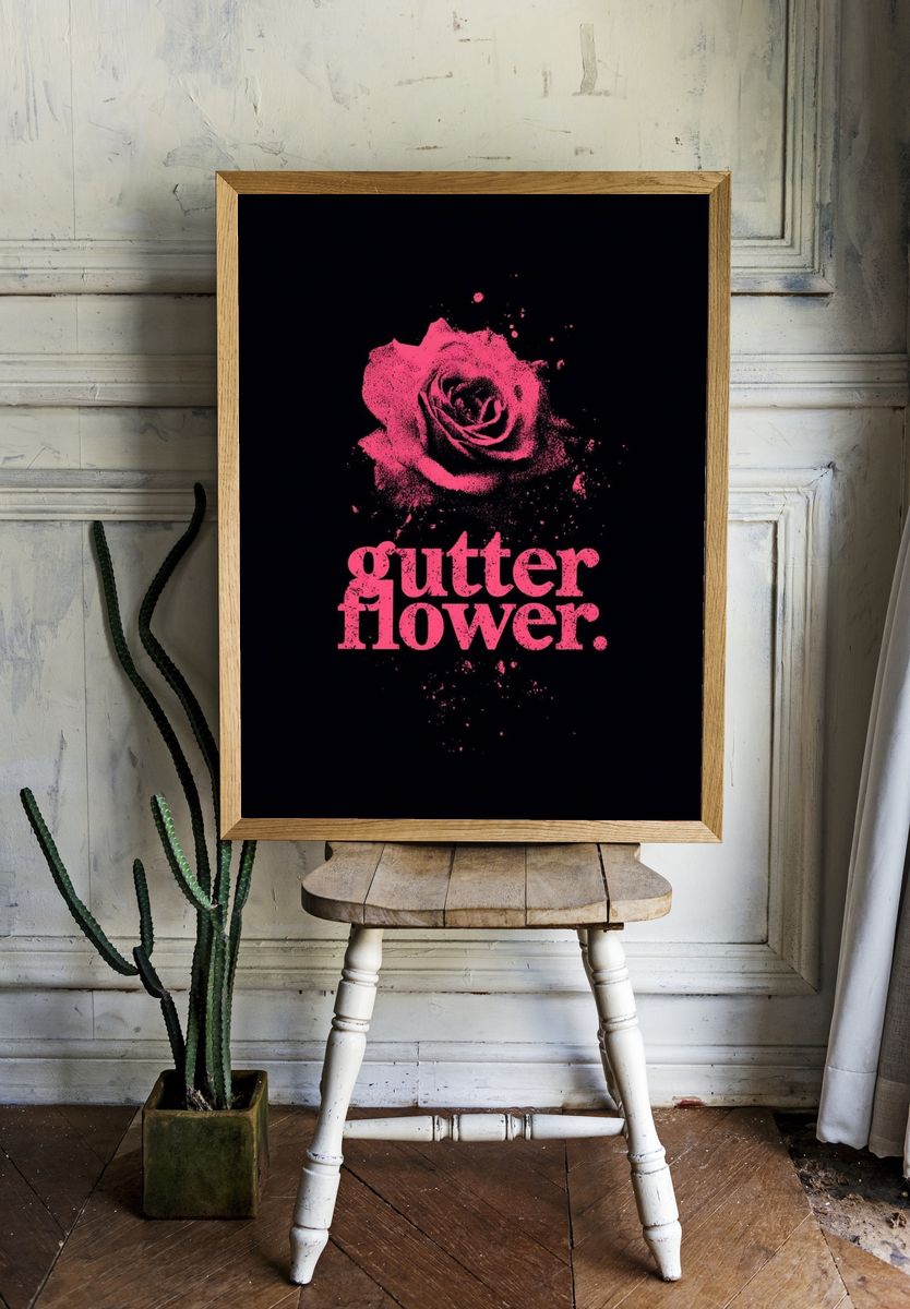 Gutter Flower — Typography Print room preview