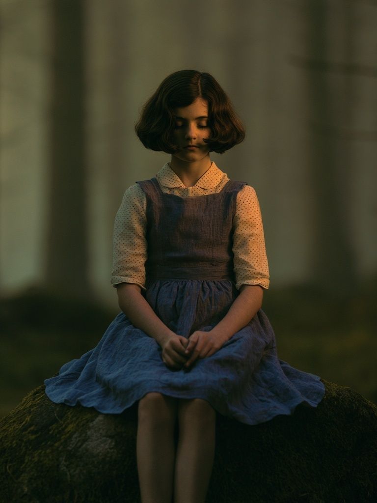 Girl in Forest Portrait Print. poster detail